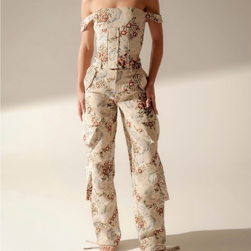 Maniere De Vior Corset & Cargo Pant set